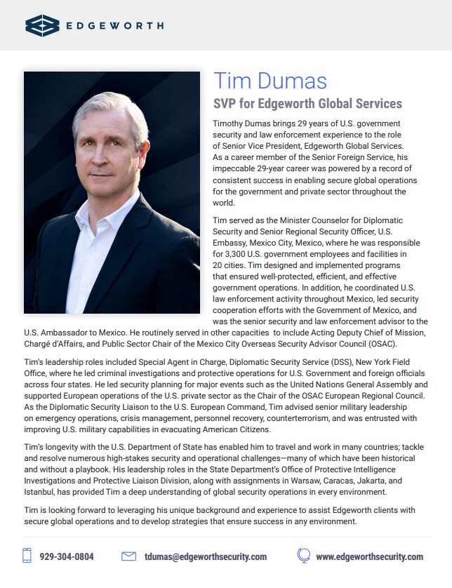 Image preview for Employee Bio: Tim Dumas (PDF)